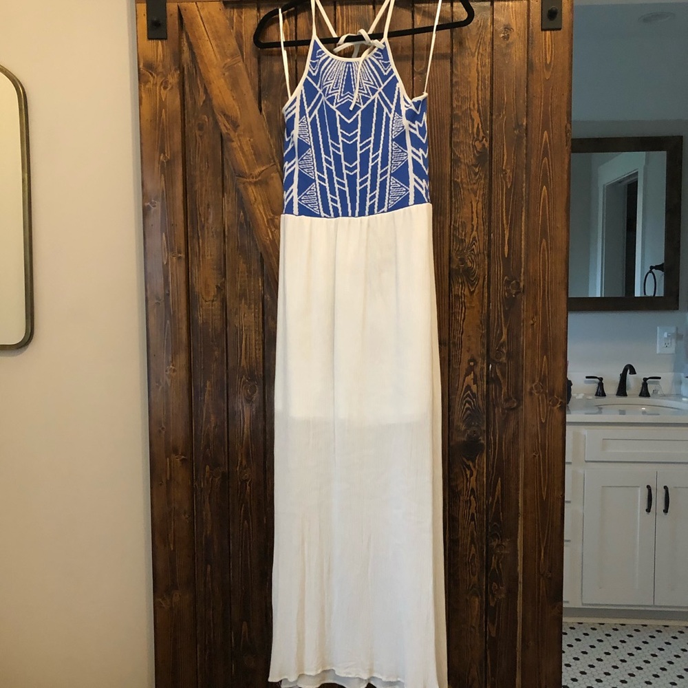 Blue and White Maxi dress